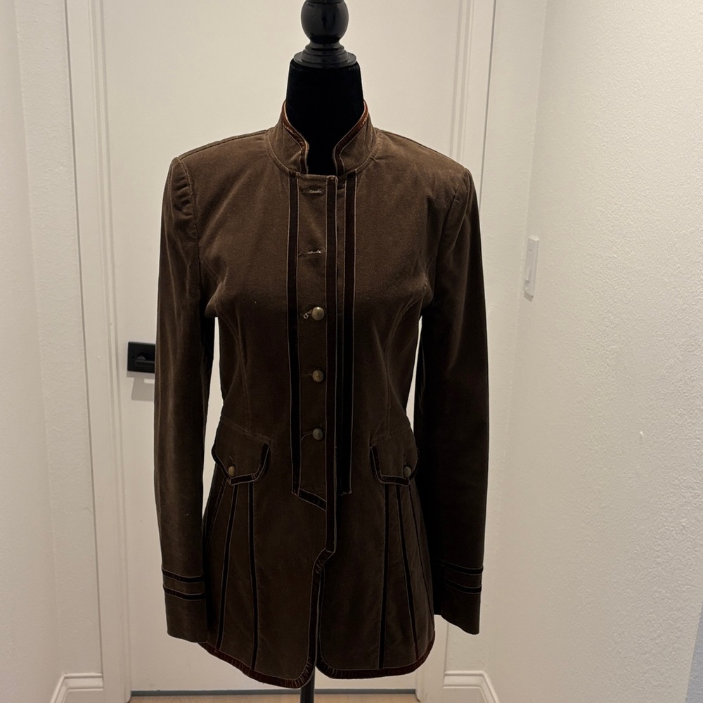 Hazel Dark Brown Velvet Women's Blazer
